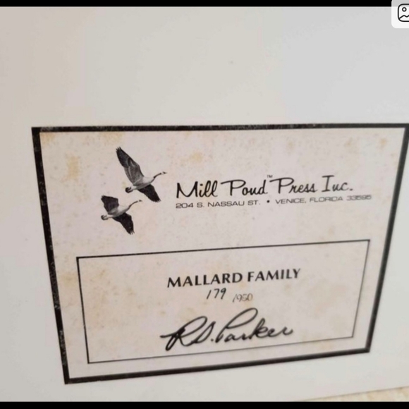 🦆Signed limited edition Ron Parker print "Mallard Family"🦆 (Unframed) - Picture 5 of 6